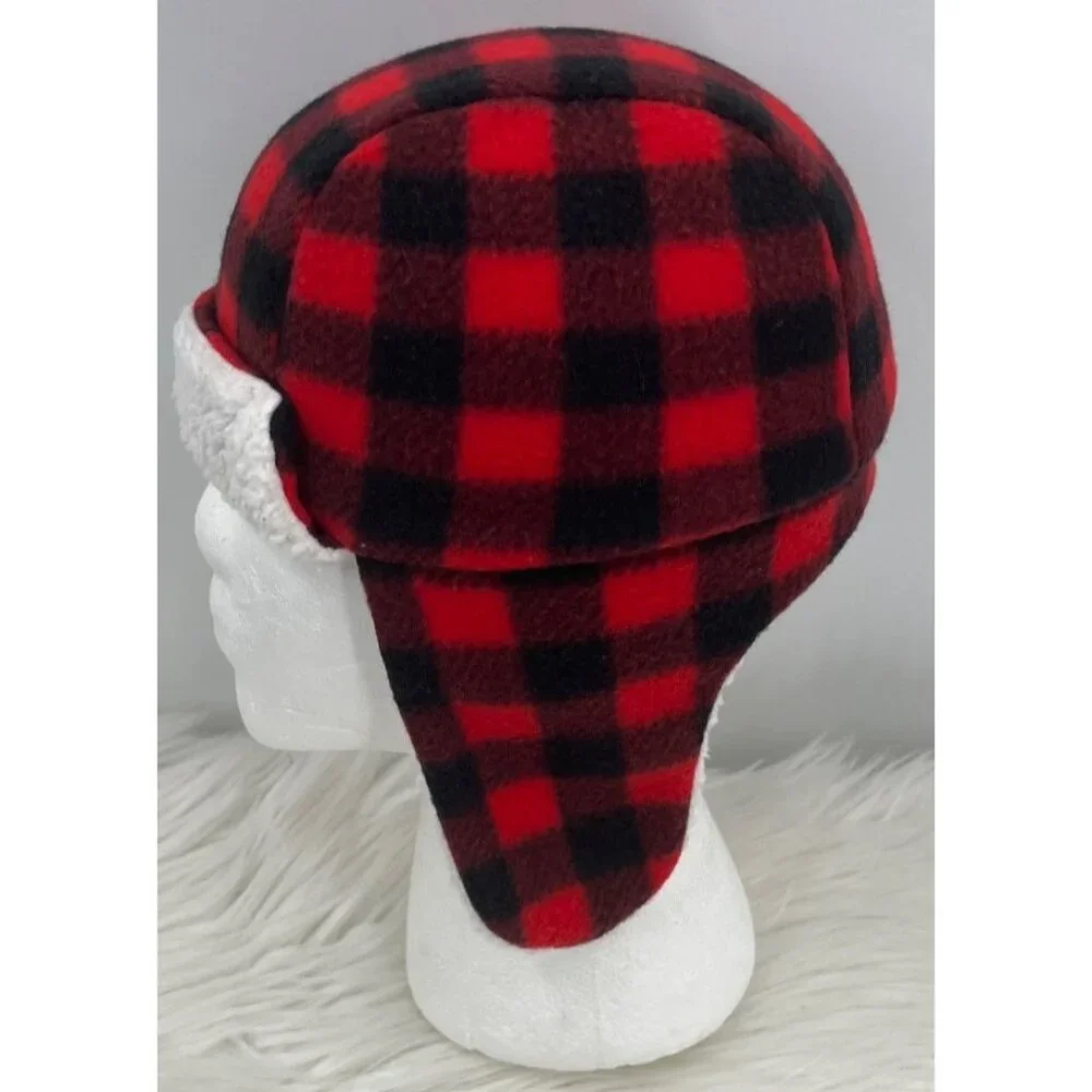 Hudson Baby 18/24 Mos Buffalo Check Plaid Aviator Trapper Hat Mitten Bootie Set